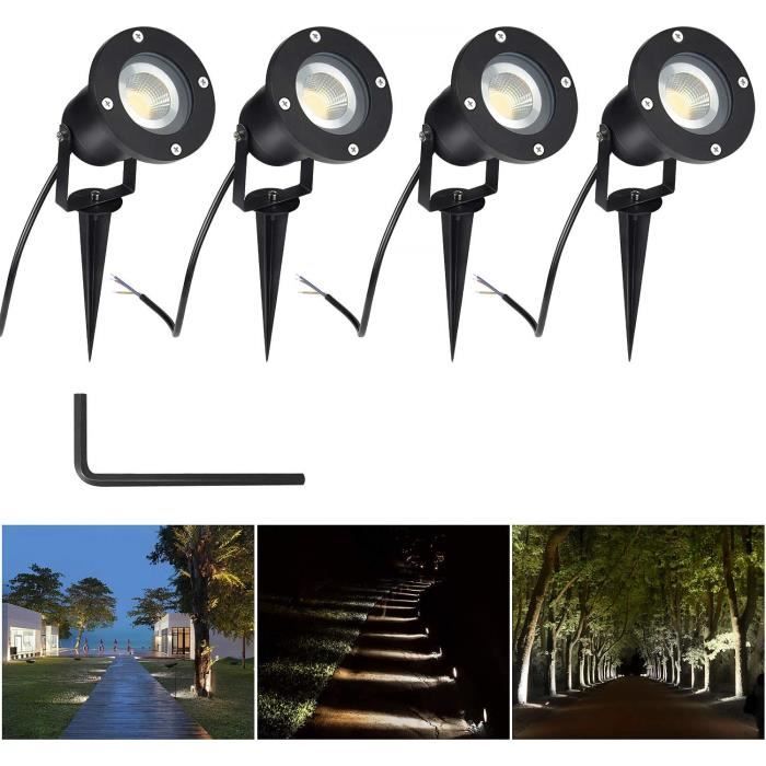 spot extérieur étanche - gu10 ampoules led - 4pcs 5w blanc naturel - pour jardin - contemporain/design