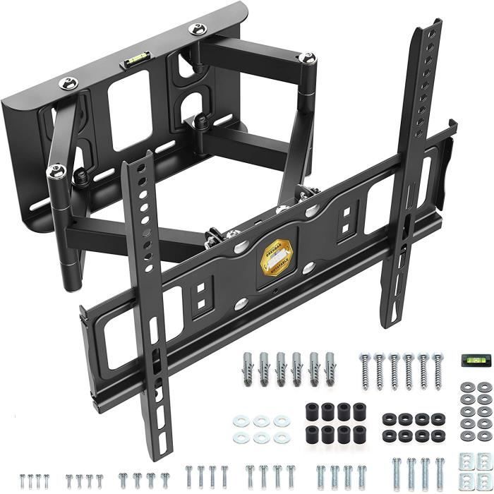 Support TV Mural Orientable RICOO S2722 – Inclinable Rotatif 27 à 47 Pouces – VESA 100x100 à 200x200