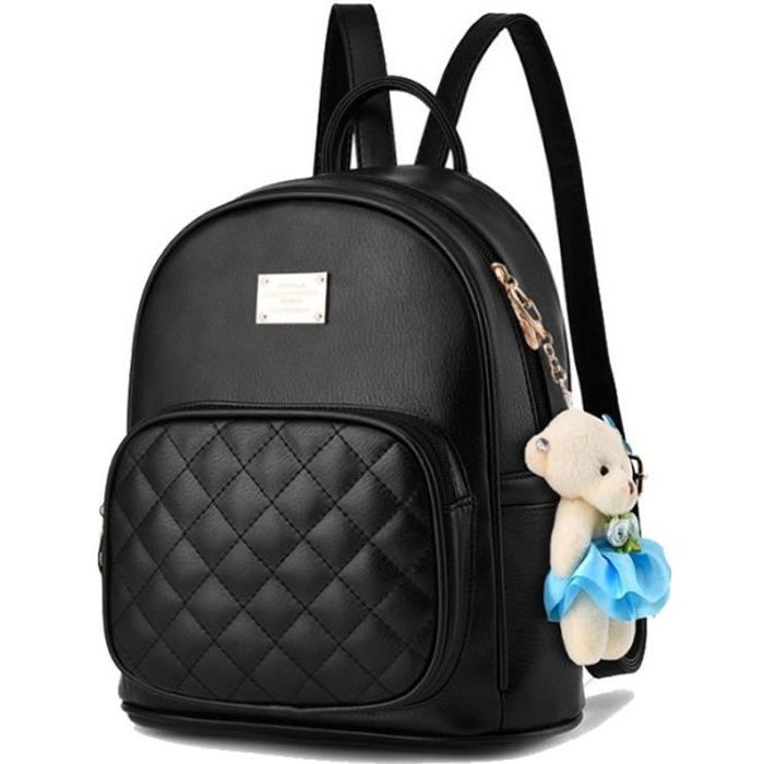 Sac à Dos Rétro En Cuir à Cordon – Femme – Noir – SODIAL – Neuf