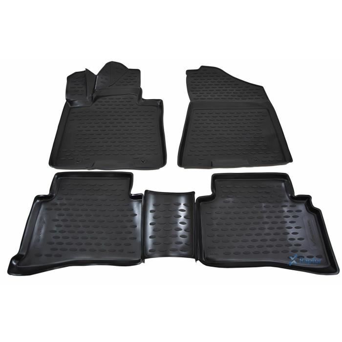 J&J Automotive Tapis De Sol 3D Sur Mesure Tucson TL / TLE 2015-2020 – Caoutchouc Toutes Saisons, Bord Haut
