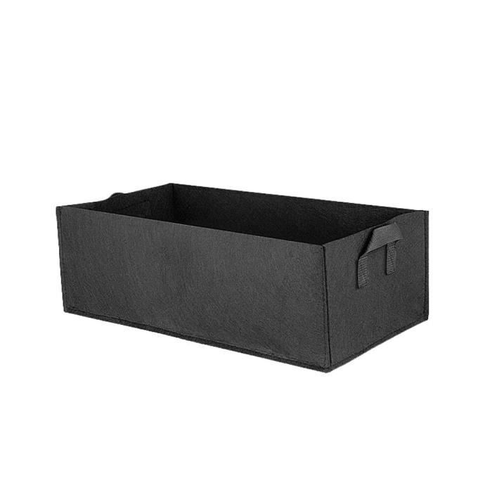 Sac De Culture Rectangulaire En Tissu - 0,9x0,9 M, Noir, Respirant Et Réutilisable