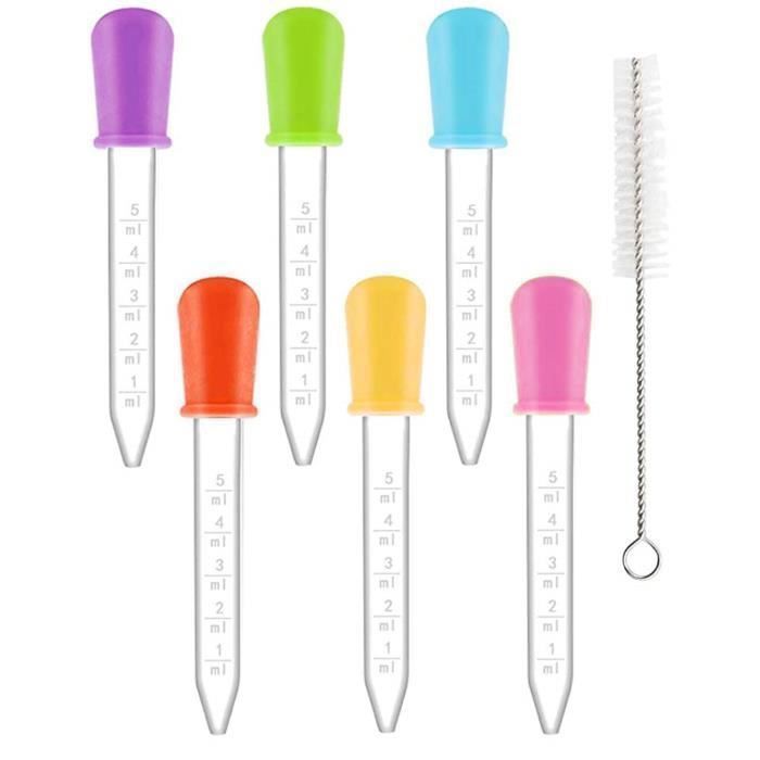 Comparer les prix de 5ml Pipettes Graduées Plastique und 1 Brosse Propre Pipette Dropper pour Laboratoire Enfant und Alimentaire Bonbons Animaux