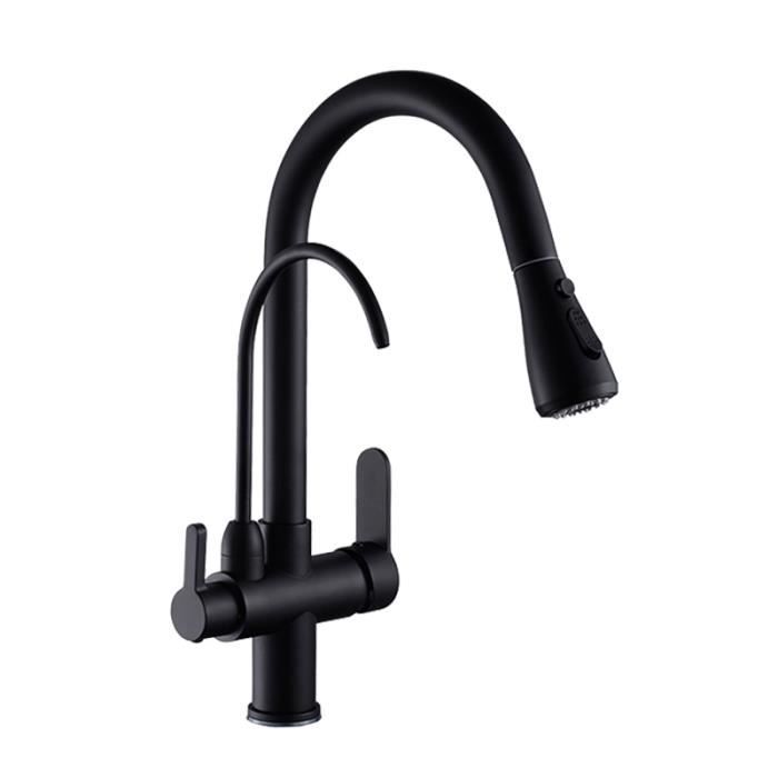 FAOKZE Robinet de cuisine à ressort avec pulvérisateur Pull Down