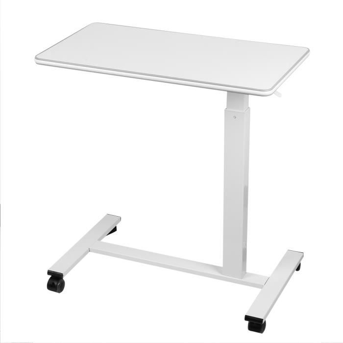 yyixing®table pour ordinateur,table de lit pour ordinateur portable-(blanc)-hauteur réglable 78*43*76-108cm-avec 4 roulettes