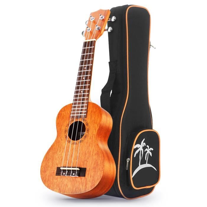 Ukulélé Soprano Professionnel Epicéa Acajou Ukulele 21 Pouces Professionnel Ukulélé Débutants Petite Guitare Hawaïen Guitare Ensemble par Vangoa 