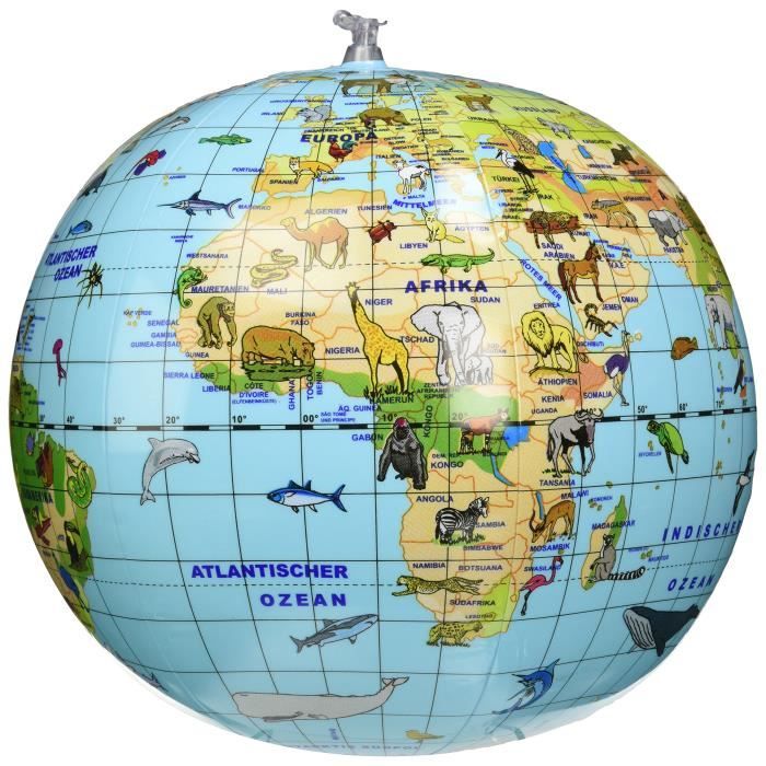 Animaux 30 cm - Globe Terrestre Gonflable - Jeu Educatif