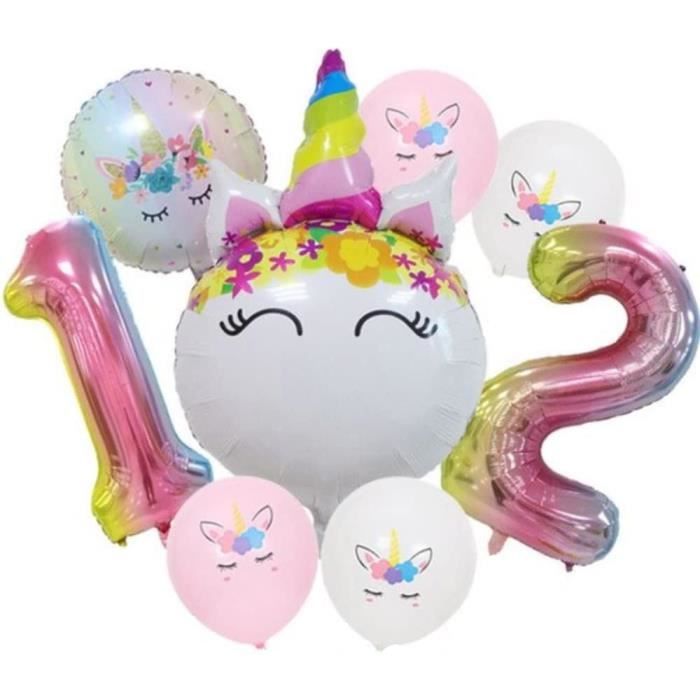 Kit Décoration Anniversaire Licorne 147 Pièces - Assiettes Gobelets Serviettes Ballons Arche Banner Pour Fête Fille
