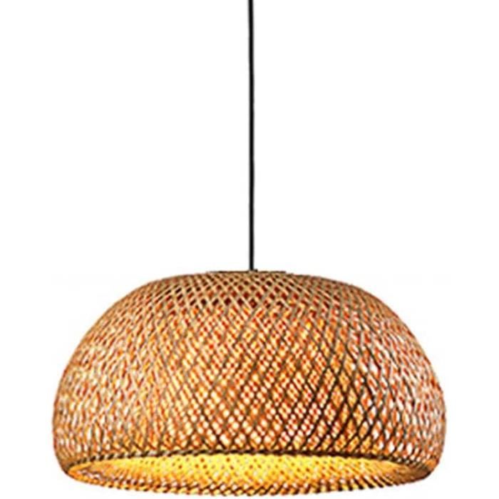 Luminaire En Rotin Suspension En Osier Lustre Tissé Appareils D'Éclairage D'Abat-Jour De Panier