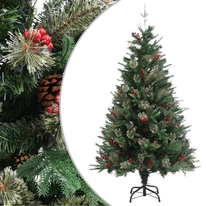 Sapin de Noël Pré-Illuminé 210 cm, Sapin Artificiel 403 Pointes de Branches, 150 Lumières LED