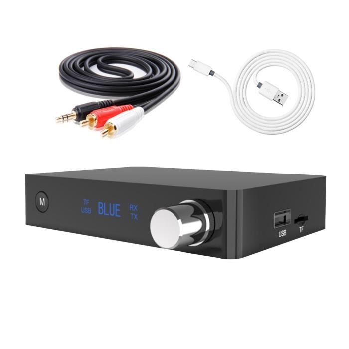 Transmetteur Bluetooth v4.2 Récepteur et Émetteur Blutooth Adaptateur  Bluetooth sans Fil Jack 3.5mm AUX + USB cable pour Casque