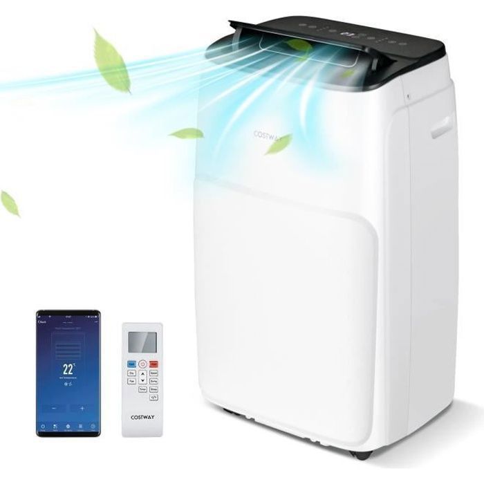 COSTWAY Climatiseur Mobile 12000BTU APP Chauffage 25? 3,5KW R290 6 en 1