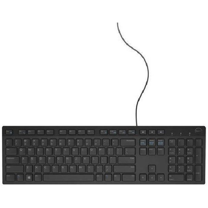 DELL Clavier KB216 - Câble Connectivité - Français - Noir - Comptible avec Ordinateur de bureau - AZERTY