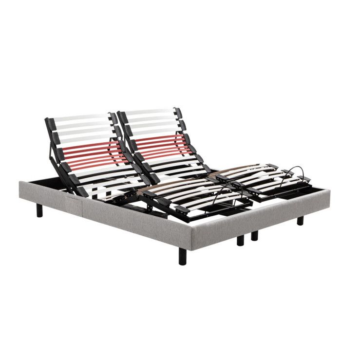 Sommier électrique Epeda HORIZON 80x200 Chiné Gris Lattes Sommier électrique Epeda HORIZON 80x200 Chiné Gris Lattes