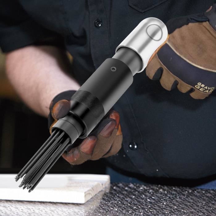 Détartreur Pneumatique à Aiguilles – 12 Aiguilles Acier, 4400 Tr/min – Pour Rouille, Scories, Peinture – 1/4 Pouce, 90 PSI