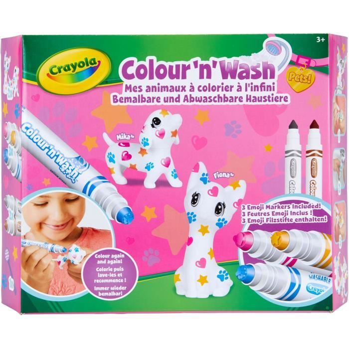 Crayola Color'N'Wash - Mes Animaux à Colorier Emoji - Loisirs créatifs