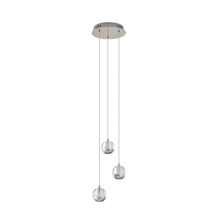 Suspension ampoules LED - Lucande - lampe suspendue - Verre - transparent chromé