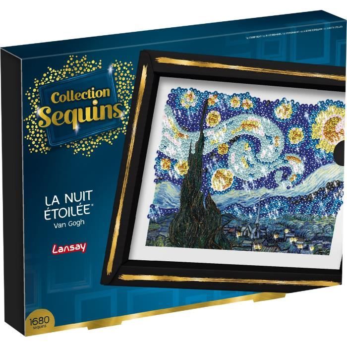 Kit Créatif Lansay 20344 – Tableau en Sequins La Nuit Étoilée de Van Gogh