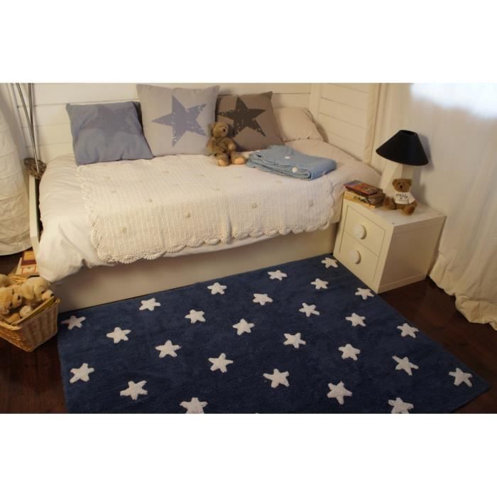 Tapis Pour Bebe Bleu Marine Lavable En Machine Stars White Lorena Canals 1x160cm Bleu Cdiscount Maison