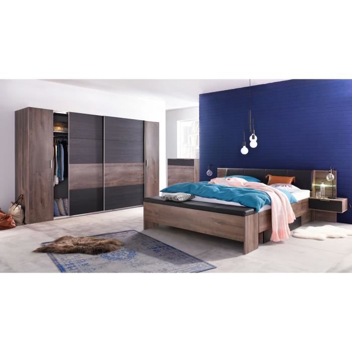 Matelpro Chambre Adulte Contemporaine Chene Chataigne Chene Noir