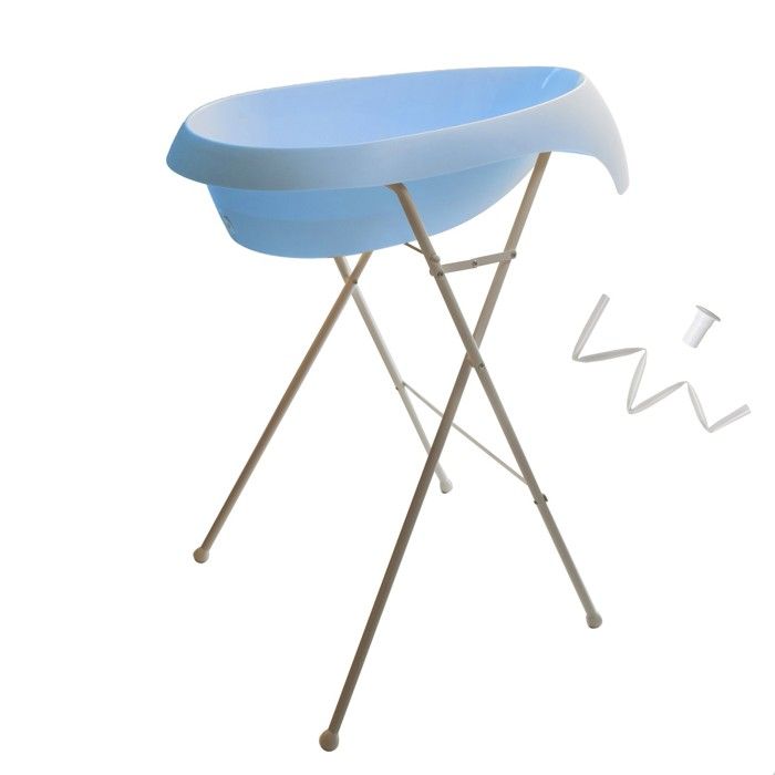 Baignoire Bébé Pliable Sur Pied INeibo - Évolutive 0-36 Mois, Avec Coussin Et Vidange - Gris - 6