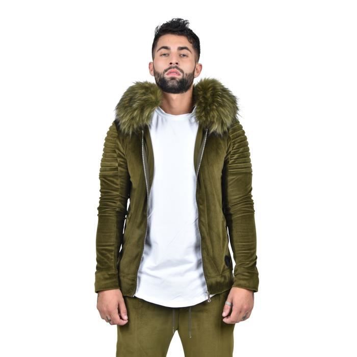Sweat a capuche fourré homme clearance
