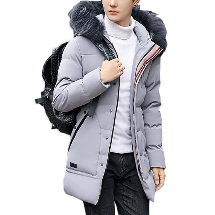Doudoune Homme hiver a la mode slim en capuche de col en fausse