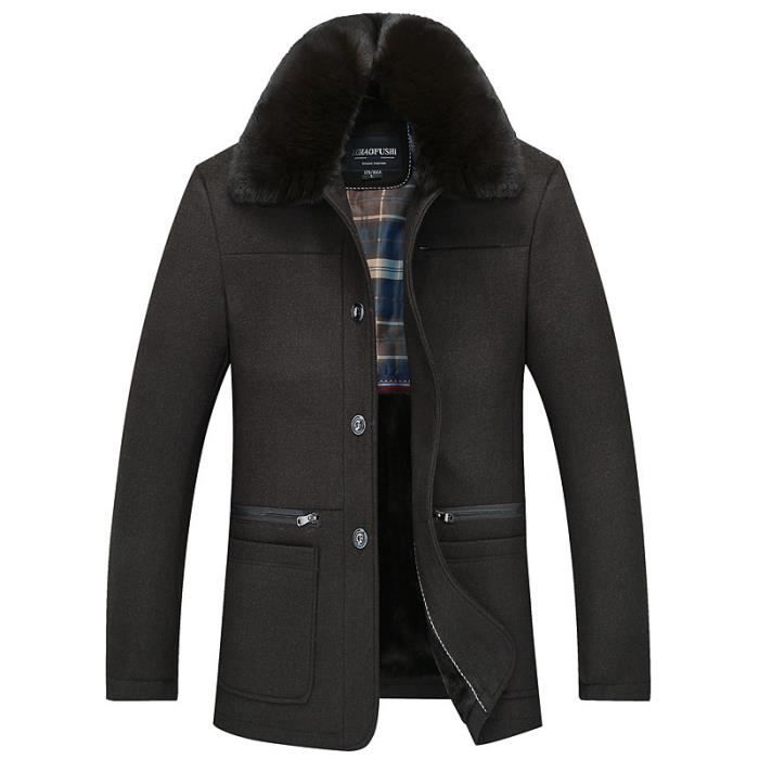 Manteau hiver homme col fourrure Clearance