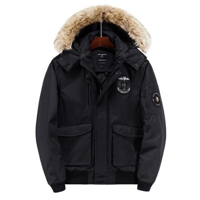 Doudoune Homme Luxe - LEOCLOTHO - Gris - Manches Longues - Fermeture Zippée - 2 Poches Gris