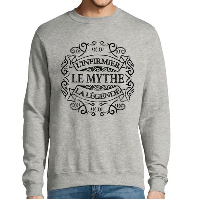 Infirmier Le Mythe La Legende Sweat Homme Metier Humour Fun Et Drole Pull Sweater Ideal Pour Idee Cadeau Anniversaire Collegue Gris Cdiscount Pret A Porter
