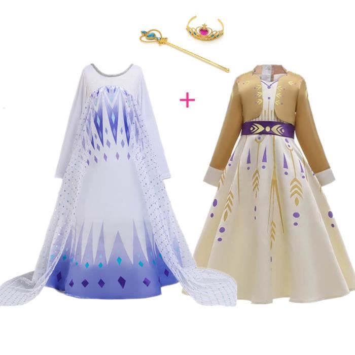 Déguisement Elsa - FINDPITAYA - Costume Filles Cosplay Luxe robe