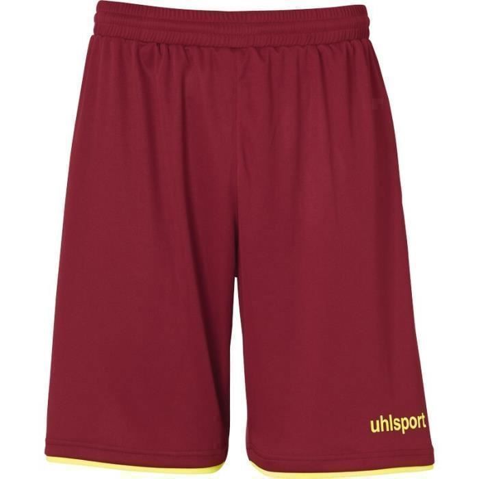 Short - UHLSPORT - Club - Rouge - 100% polyester - Cordon de serrage intérieur Short - UHLSPORT - Club - Rouge - 100% polyester - Cordon de serrage intérieur