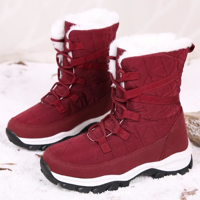 Bottes hiver femme rouge store