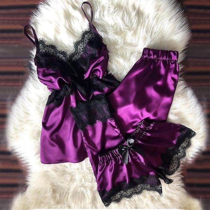 ensemble sexy Nevada caraco shorty dentelle satin bretelles réglables festonné transparent soyeux confortable extensible élégant sensuel raffiné romantique