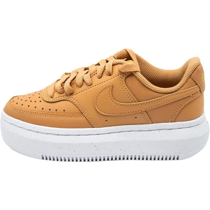 Basket Nike COURT VISION ALTA Marron Cuir Lacets Marron
