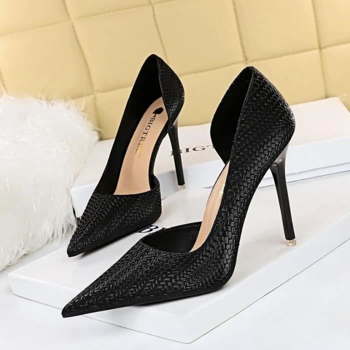 Escarpins Femme Talons hauts Stiletto Marque De Luxe Noir KJEHOME HAIKEYI