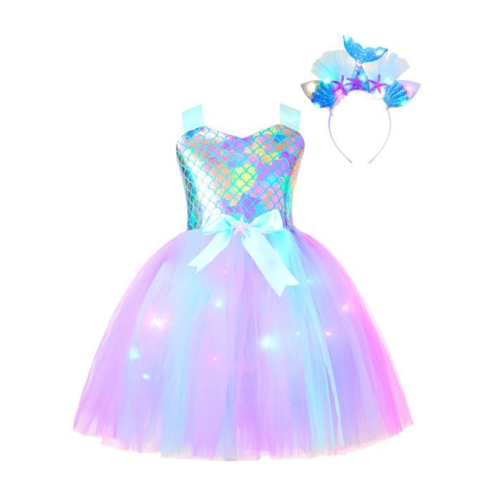 Robe De Soirée Princesse Fille - Sans Manches Col Strass - Mousseline - Pour Mariage, Baptême, Fête - Taille 4 à 14 Ans