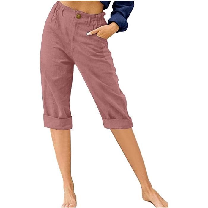 Pantalon cargo femme taille haute zippé