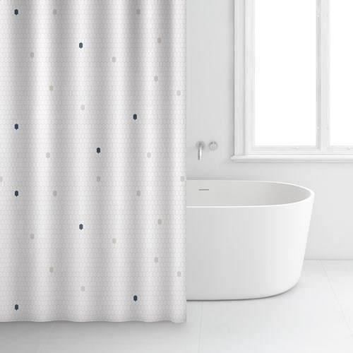 Rideau de douche - Blanc - Polyester - 180 x 200 cm - RAYEN