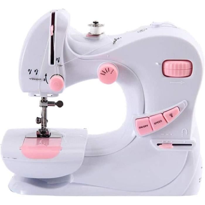 Machine à Coudre Portable 12 Points – Double Fil, Pédale, éclairage LED, Idéale Débutants, Travaux Basiques