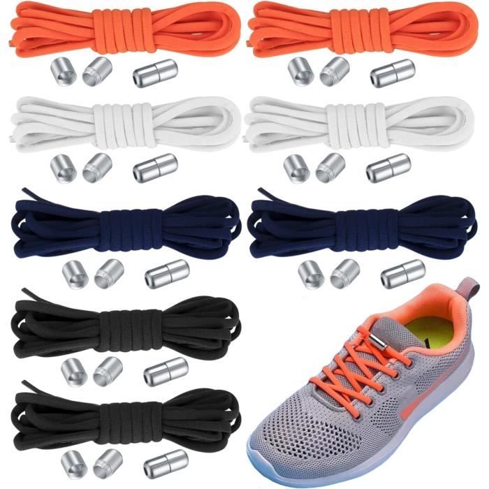 3 Paires Lacets Élastiques avec Fermeture en Métal, Lacet Elastique Adulte/  Enfant No Tie Lacets, atapté Toutes les Chaussures - Cdiscount Chaussures