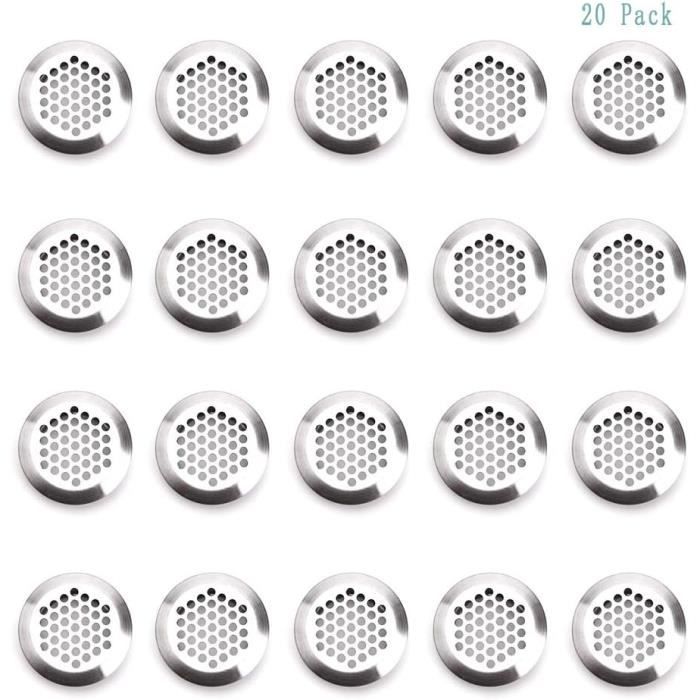 Ventilation Armoire Anti-odeur 28 Grilles D'aération Rondes Furuising - 35mm Et 53mm - Blanc - Pour Armoires Et Meubles - Anti-odeurs Et Insectes Grilles Anti Insectes