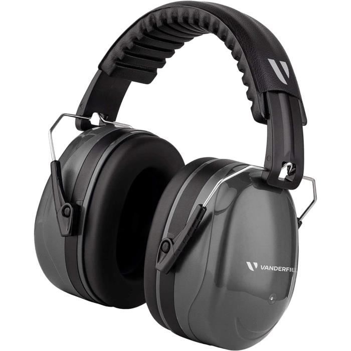 Vanderfields Casque anti bruit adulte pour bruits de chantier forts et champ de tir, Facilement