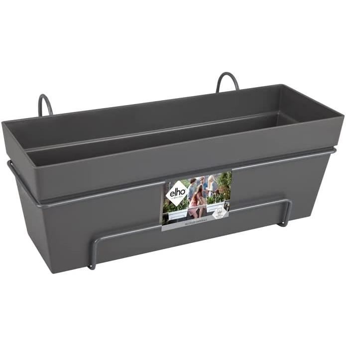 Jardinera De Balcón Elho Barcelona XL Allin1 55 - 54.5x23 Cm, Marrón/Taupe, Con Platillo Incluido