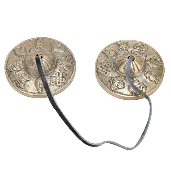 Cymbales Tibétaines Tingsha En Laiton - Cloches De Méditation - 6,8cm - Pour Yoga, Thérapie Sonore, Décoration - 14