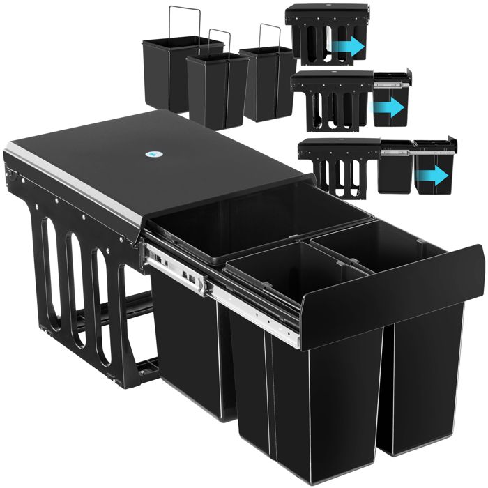 Poubelle Wesco Spaceboy 35L Noir - Neuf, Acier, Design Avec Couvercle à Pression