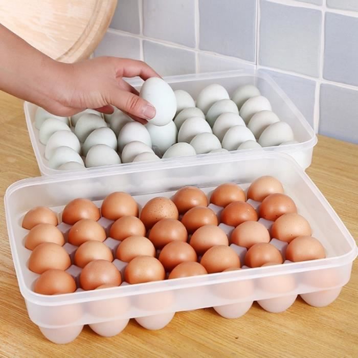 libelyef Porte-Oeufs /À 30 Grilles pour R/éfrig/érateur Porte-Oeufs De Grande Capacit/é Bo/îte De Rangement Doeufs /À Double Couche Bo/îte De Rangement des /Œufs Frais pour R/éfrig/érateur