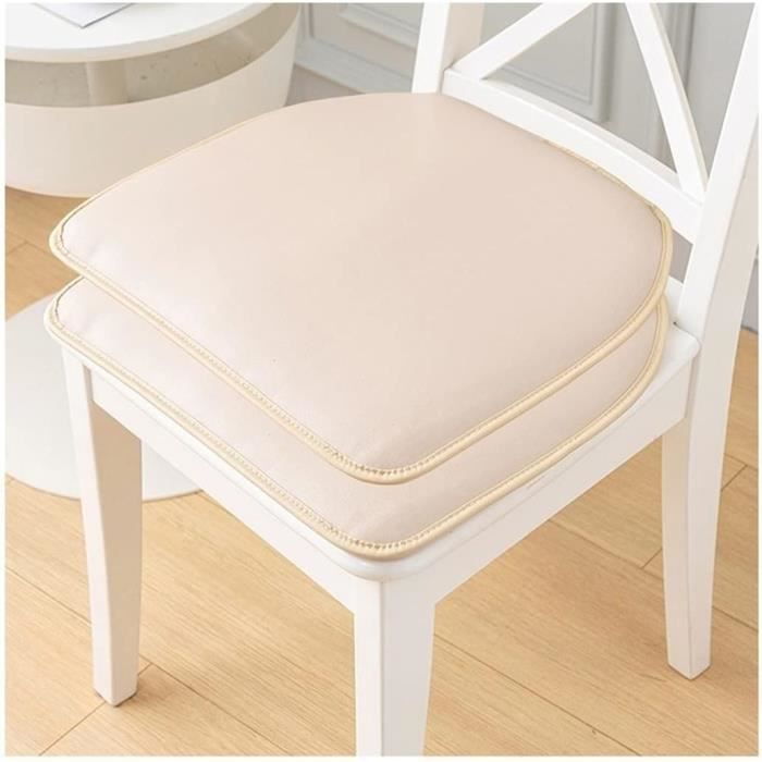 Coussin De Siège En Similicuir Fer à Cheval - Antidérapant Et Imperméable - Pour Chaise De Salle à Manger - 43x40 Cm