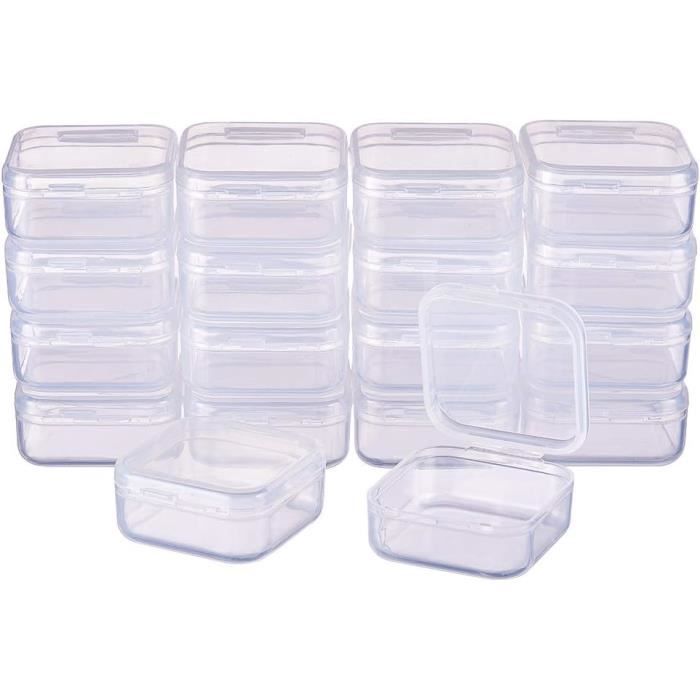 Lot De 10 Boîtes à Gâteau Carrées DZOZO - Plastique Transparent 13x13x12 Cm | Pour Anniversaire, Mariage