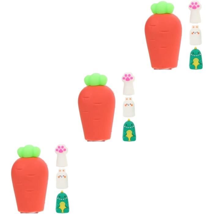 Set De 3 Taille-Crayons Patte De Chat Transparent Pailleté – Dégradé De Couleurs – 5,6 Cm – Bureau & École