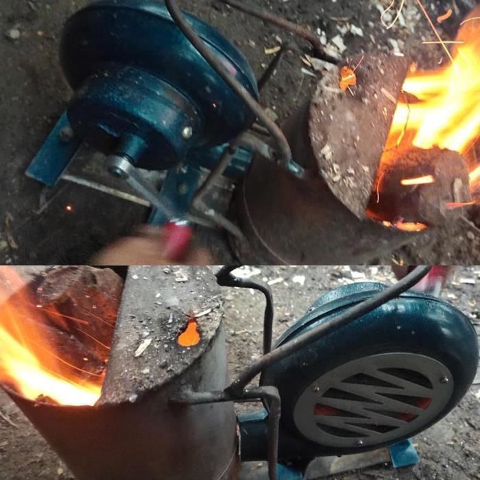 Souffleur De Combustion à Manivelle Asyduey - Ventilateur De Barbecue Portable Pour Camping Et Pique-Nique